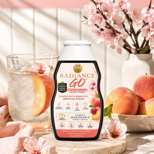 Radiance GO White Peach Blossom portable concentrate bottle
